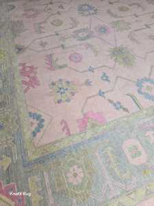 Oushak พรมเปอร์เซียขนแกะทำด้วยมือสีฟ้าสีขาวกำหนดขนาดเองได้สำหรับสัตว์เลี้ยงเป็นมิตรต่อสิ่งแวดล้อมซักได้กันลื่นสำหรับห้องนั่งเล่นสวดมนต์ - Product Image 3