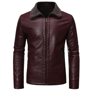 Blouson en cuir PU personnalisé avec logo pour homme - Col montant, logo frontal, imperméable, respirant, coupe ajustée, hiver, moto, bomber, haute qualité - Product Image 1