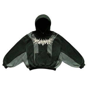 เสื้อฮู้ดผู้ชายแบบสวมหัวผ้าคอตตอนเนื้อหนาผ้าคอตตอนผ้าปะติดแบบวินเทจ - Product Image 1