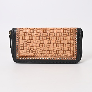 Custom Hand Tooled Cowhide Leather Card <b>Holder</b> <b>Wallet</b> Flower Design Passport <b>Holder</b> with 8 Card Slots - Product Image 1