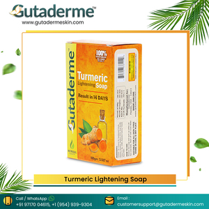 Savon de soins de la peau au curcuma de marque privée de haute qualité savon blanchissant aux herbes Gutaderme de l'Inde forme solide - Product Image 6