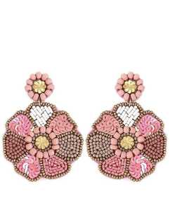 Boucles d'oreilles brodées de perles complexes - Product Image 4