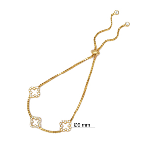 Four Leaf Clover Shape Hollow Adjustable <b>Bracelet</b> Fine 925 <b>Silver</b> Jewelry Handcrafted 925 Sterling Jewellery - Product Image 2