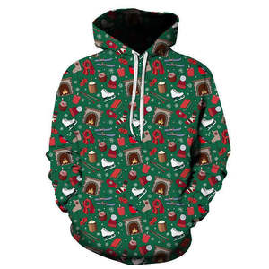New Products 100% Polyester <b>Christmas</b> <b>Hoodie</b> <b>Hoodie</b> Santa and Snowman Print Custom Hoodies for Men and Women - Product Image 1