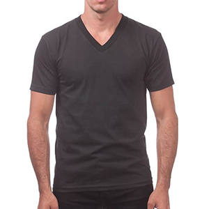 Vente en Gros de T-shirts à Col V à Manches Courtes en Coton 100% Slim Fit pour Hommes - Product Image 2