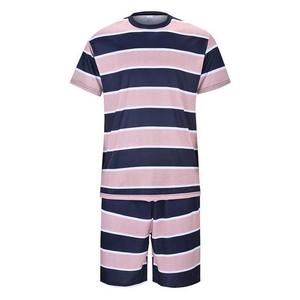 Nueva llegada OEM logotipo personalizado Diseño a rayas nuevo estilo de moda High Street ropa de hombre de talla grande conjuntos de hombre 100% algodón verano - Product Image 4