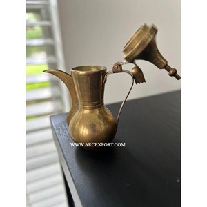Ambiance Lifestyle Arabic Coffee Dallah Laser Cutting Gold <b>Teapot</b> Handcrafted King Kettle with Spout for Home Hotel Cafe Use - Product Image 2