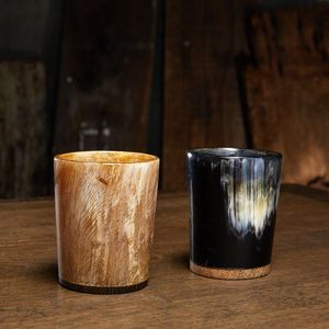 Chope à bière en corne de viking, style animal poli, matériau organique, portable avec support en bois pour mariage, maison, hôtel - Product Image 5