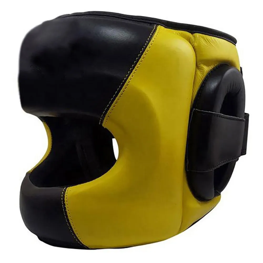 Boxing Head Guard Profession elle Sicherheit PU Leder benutzer definierte Logo Helm Kopfschutz