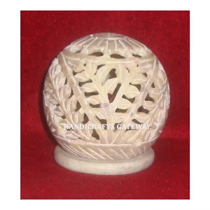 Portavelas de Piedra Jabonosa Natural Pulida a Mano, Diseño Increíble, Forma Redondeada, para Decoración del Hogar y Regalos - Product Image 1