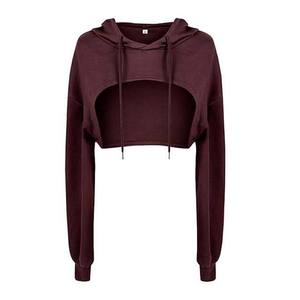 Ventes chaudes, prix d'usine, vêtements décontractés pour femmes, taille plus, hauts courts respirants à manches longues, sweats à capuche courts, nouveau style tendance - Product Image 5