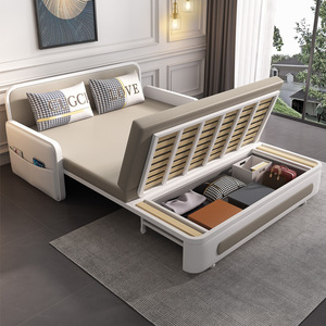 Canapé-lit moderne multifonctionnel avec rangement escamotable, idéal pour chambre simple/double, salle de bain, salon, bureau à domicile - Product Image 2