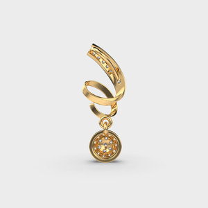 18K Yellow <b>Gold</b> Swirl Diamond <b>Pendant</b> Necklace for Women Pave Round Lab Grown Diamond <b>Pendant</b> - Product Image 4
