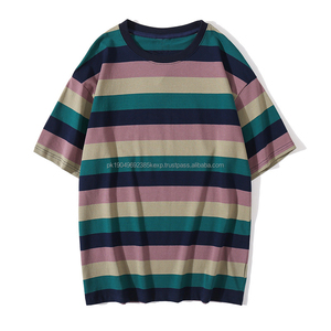 Polos personnalisés à manches courtes poitrine trois rayures couleur couture vêtements pour hommes - Product Image 1