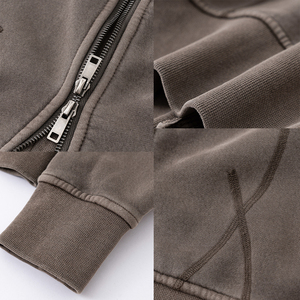 เสื้อมีฮู้ดสำหรับผู้หญิงซิปรูดแบบวินเทจซักได้ตามต้องการ - Product Image 4