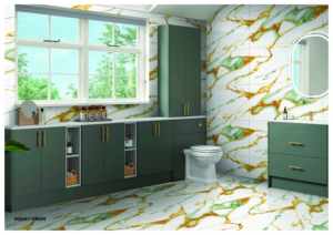 Dalles de sol et de mur en porcelaine dorée sans fin 600x1200, motif doré unique - Product Image 2