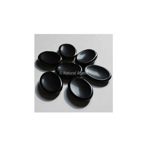Agate noire forme ovale pierre d'inquiétude en gros naturel de haute qualité agate noire pierre ovale guérison et énergie reiki - Product Image 1