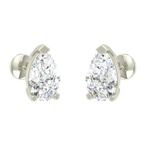 Boucles d'oreilles en argent sterling 925 de qualité supérieure pour femmes et filles, style clou en or 14 carats et diamant, forme poire et princesse, goutte d'eau - Product Image 3