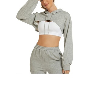 Sudadera Corta Blanca Sexy para Mujer, Sudadera con Capucha para Chicas, Logotipo Personalizado en la Parte Delantera, Diseño Moderno, Proveedor BD - Product Image 4