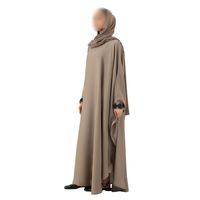 Abaya Moderne Papillon pour Femme, Élégante en Tissu Nida, Style Dubaï, Robe Islamique à Manches Longues, Kaftan Modeste Grande Taille, Robe en Polyester V