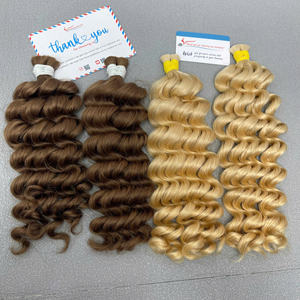 Meilleur produit 100% couleur vietnamienne vapeur vague profonde extensions de cheveux en vrac de haute qualité pas d'enchevêtrement très soyeux grand en Stock - Product Image 3