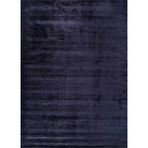 Alfombra de Viscosa Tejida a Mano en Gris y Negro, Color Sólido HPV-7023 para Uso Doméstico - Product Image 1
