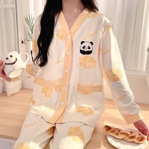 Vestido de noche de seda de hielo transpirable para mujer, decoración de encaje de manga larga, ropa de dormir de longitud media, camisones de verano para mujer - Product Image 3