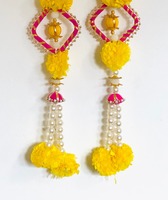 Guirlandes de marigolds avec perles, faites à la main, amovibles, écologiques, pour mariage indien, Noël, Diwali, décoration de maison, Ganpati