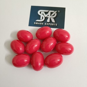 Cuentas de resina ovaladas de color rosa brillante para la fabricación de joyas, cuentas artesanales pulidas suaves para DIY pulseras, collares y accesorios de moda - Product Image 3