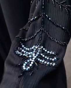 Vêtements musulmans traditionnels pour femmes, élégants et modestes, brodés à la main, belle abaya style caftan formel de Dubaï - Product Image 2