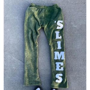 Vente en gros, survêtement personnalisé, survêtement double taille, sweat à capuche et pantalon de survêtement évasé empilé, survêtement ample pour hommes - Product Image 6