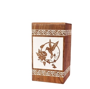 Urnas de madera para humanos Caja de urnas de cremación Árbol funerario de la vida Cenizas para adultos Urna personalizada - Product Image 3