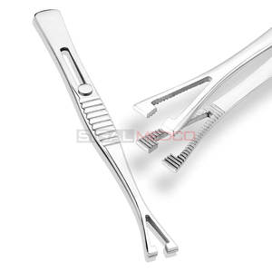 Pince à épiler en acier inoxydable Pennington anti-dérapant avec verrouillage sécurisé pointe fendue pour le piercing corporel utilisation de bijoux de mode - Product Image 6