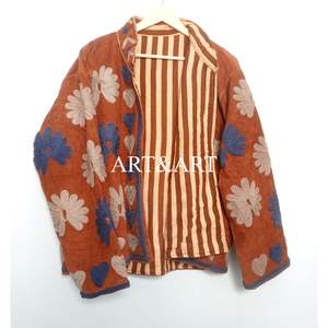 Chaqueta Acolchada de Algodón 100% con Bordado Cotrise de Alta Calidad, Diseño Nuevo, Hecha a Mano en India, Manga Larga, Cuello Mandarín, para Mujer, Otoño - Product Image 5