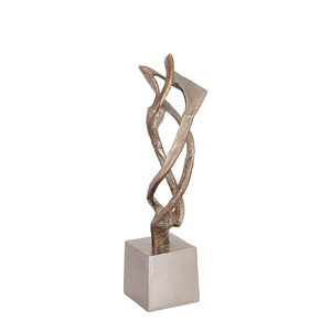 Modern Abstract Aluminium Metal Sculpture Art Twisted <b>Decorative</b> Handicraft - Product Image 2