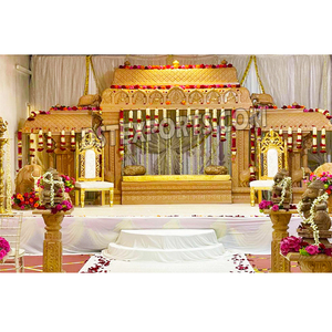 Tradicional Tamil boda Manavarai Kanyadanam escenario elegancia boda fiesta escenario abierto Srilankan boda blanco recepción escenario - Product Image 1