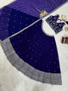 Georgette lehenga choli อินเดียอินเดียกับ dupatta ที่มีคุณภาพชั้นนำที่น่าสนใจ - Product Image 4