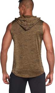 Chaleco de gimnasio de poliéster 100% con logotipo personalizado para hombre, camiseta sin mangas deportiva de punto transpirable, sudadera informal sin mangas para entrenamiento, entrenamiento informal - Product Image 2