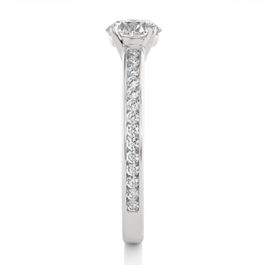 แหวนเงินประดับมอสซาไนต์ทรงกลม 1.40 กะรัต ดีไซน์ลายฉลุ สำหรับผู้หญิง - Product Image 3