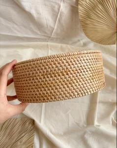 Cestas de Almacenamiento de Alimentos Ecológicas de Ratán Natural Sisu Handicraft con Asa, Forma Circular, Multiusos para el Hogar - Product Image 3