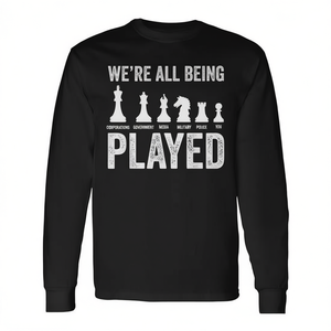 T-shirt a maniche lunghe con teoria della conspirazione 'We're All Being Played' - Prodotto promozionale - Product Image 3