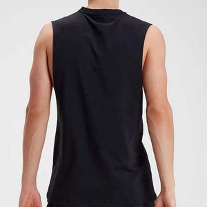 Camiseta sin Mangas para Hombre, Color Verde Oliva, Cuello Redondo, Tejido de Punto, Color Sólido, Transpirable, Estilo Casual, 100% Poliéster - Product Image 4