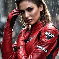 Setelan sepeda motor kulit sapi merah-pinggang dapat disesuaikan, CE Elbow/pelindung lutut, 1.3mm, pilih warna kustom Anda-tahan air