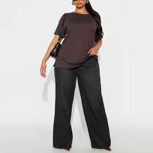 Nouveau T-shirt en coton pour femmes, T-shirt décontracté à manches courtes, doux, respirant, léger, haut d'été confortable, à porter tous les jours, tendance - Product Image 5