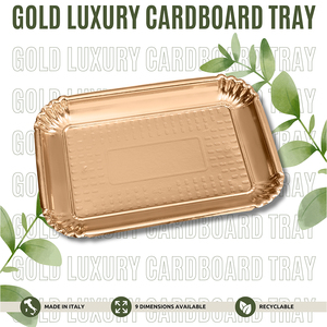 Made in Italy Bandeja de cartón dorada rectangular desechable ecológica de diferentes tamaños lista para enviar - Product Image 2