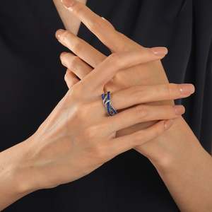 Jeulia Stainless Steel Knot Crossover Eternity <b>Ring</b> for Women - Product Image 5