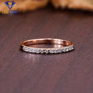 0,18 TDW banda de diamantes redondos 18K anillo de compromiso de oro rosa Cvd/Hpht Joyería de diamantes - Product Image 1