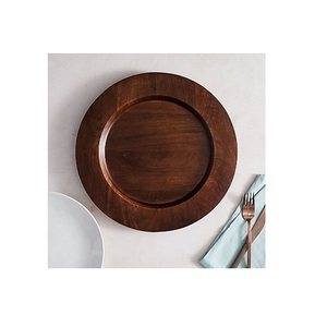 Assiette de présentation en bois de couleur marron de qualité supérieure, forme ronde, sous-assiette pour mariage, utilisation en hôtel - Product Image 1
