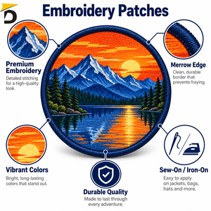 Patchs brodés personnalisés à thermocoller avec support thermoscellable, coutures fines et application facile pour vêtements et accessoires - Product Image 6