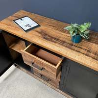 Sara Grand buffet moderne en bois Meuble pour salon Salle de bain Chambre à coucher Hôtel